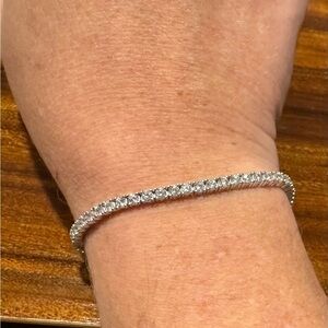 Sterling Silver and Cubic Zirconia Bracelet NWOT 7 inches